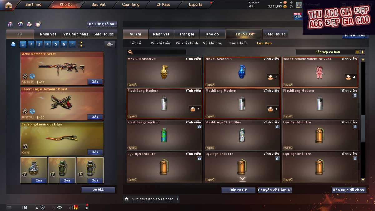 shop acc cf uy tin gia re